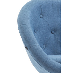 Taburete de bar London V2, tapizado, negro/azul