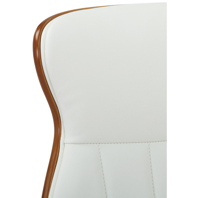 Chaise de bureau Melilla en cuir artificiel noyer/blanc
