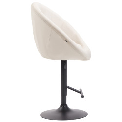 Tabouret de bar London V2, en tissu, noir et crème