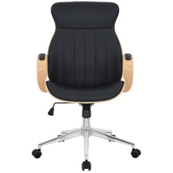Chaise de bureau Melilla en cuir artificiel naturel/noir