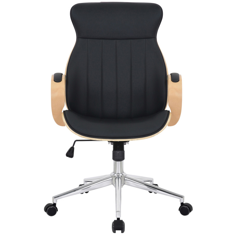 Chaise de bureau Melilla en cuir artificiel naturel/noir