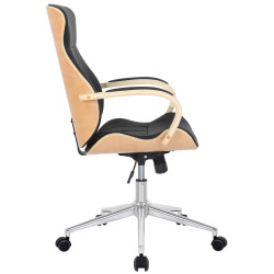 Chaise de bureau Melilla en cuir artificiel naturel/noir