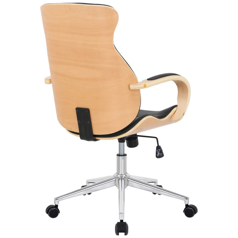 Chaise de bureau Melilla en cuir artificiel naturel/noir