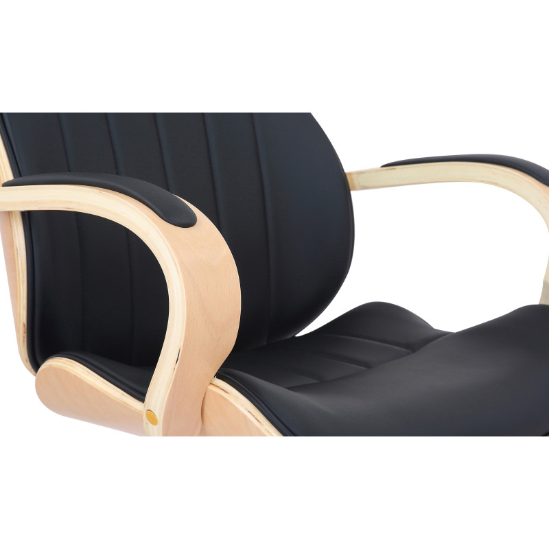 Chaise de bureau Melilla en cuir artificiel naturel/noir
