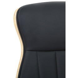 Chaise de bureau Melilla en cuir artificiel naturel/noir