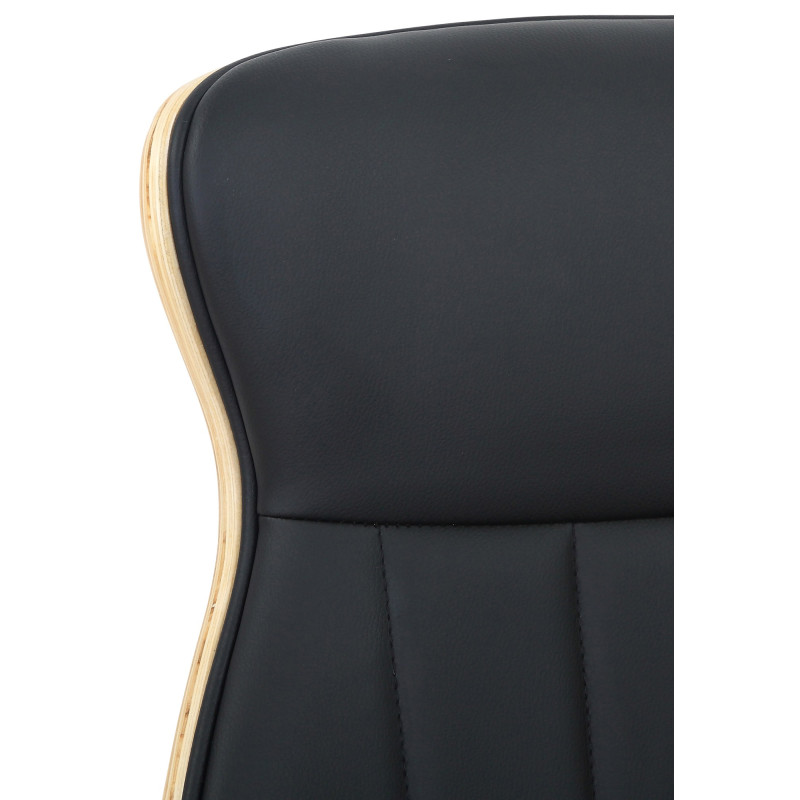 Chaise de bureau Melilla en cuir artificiel naturel/noir