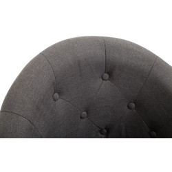 Tabouret de bar London V2, tissu : noir/gris foncé