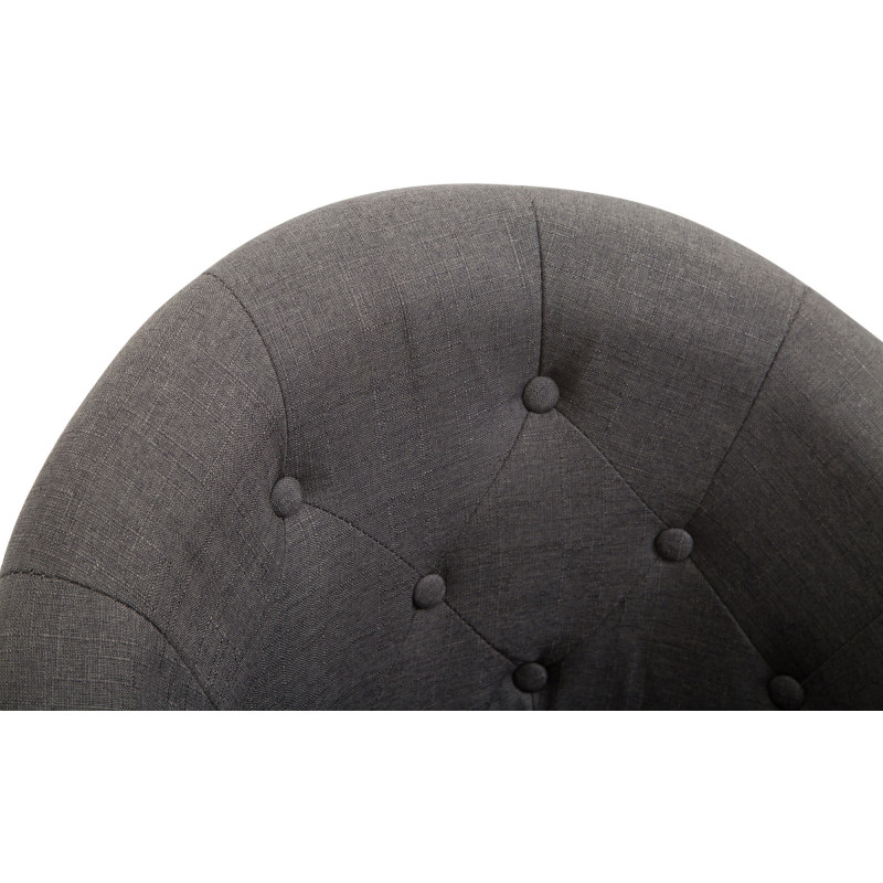 Taburete de bar London V2, tapizado: negro/gris oscuro