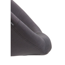 Taburete de bar London V2, tapizado: negro/gris oscuro