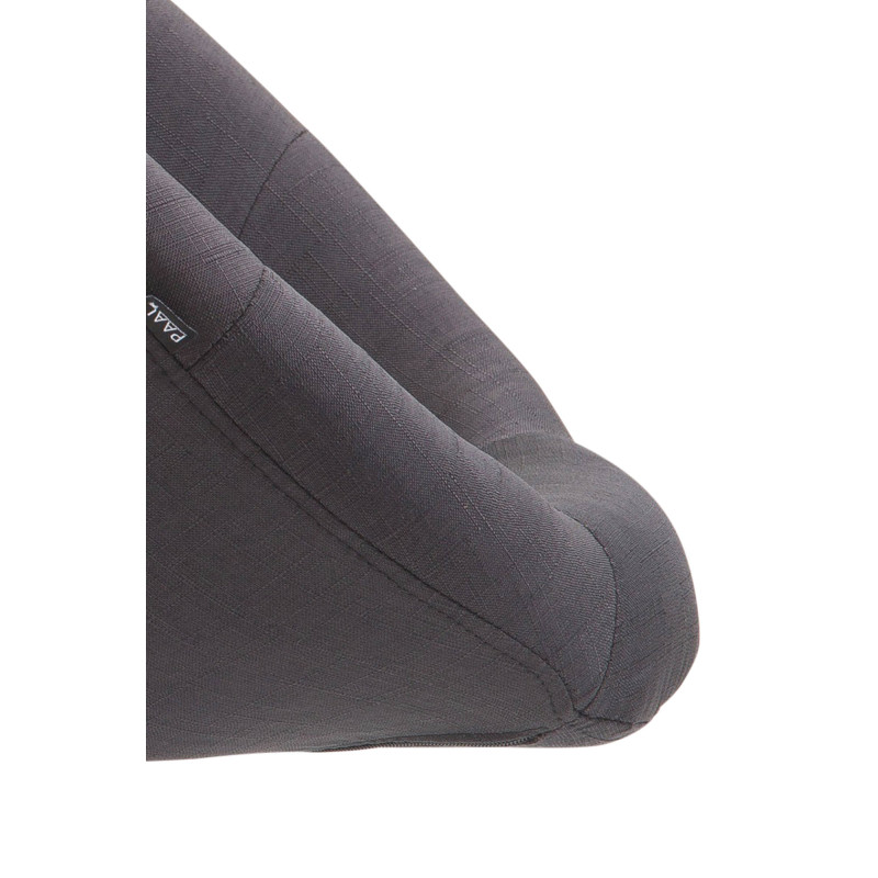 Tabouret de bar London V2, tissu : noir/gris foncé