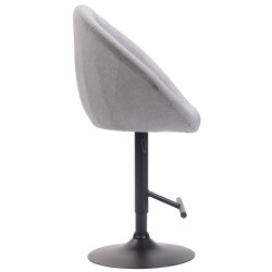 Tabouret de bar London V2, tissu, noir/gris