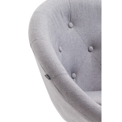 Tabouret de bar London V2, tissu, noir/gris