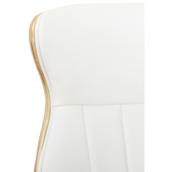 Chaise de bureau Melilla en cuir artificiel naturel/blanc