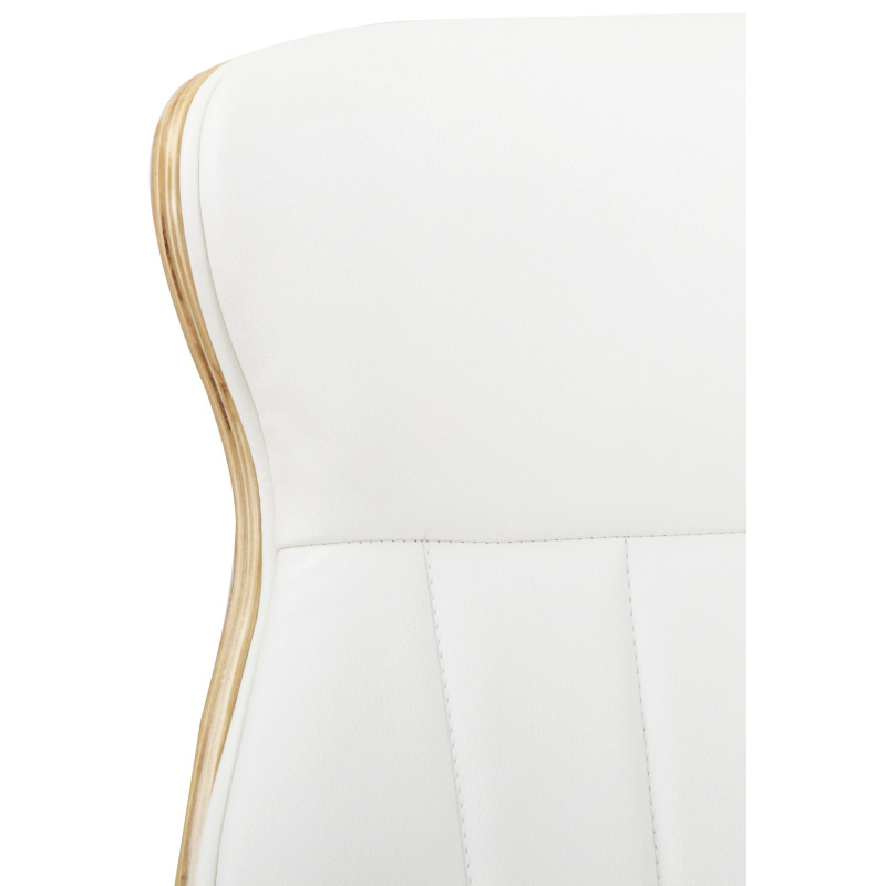 Chaise de bureau Melilla en cuir artificiel naturel/blanc
