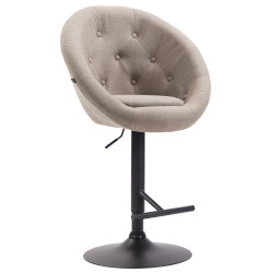 Sgabello da bar London V2, tessuto nero tortora