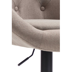 Sgabello da bar London V2, tessuto nero tortora