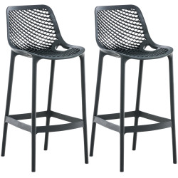 Lot de 2 tabourets de bar Air, gris foncé