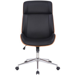Chaise de bureau Varel en cuir artificiel noyer/noir