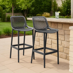 Set di 2 sgabelli da bar Air, grigio scuro