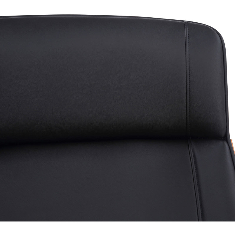 Chaise de bureau Varel en cuir artificiel noyer/noir