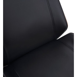 Chaise de bureau Varel en cuir artificiel noyer/noir