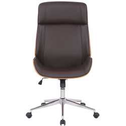 Chaise de bureau Varel en cuir artificiel noyer/marron