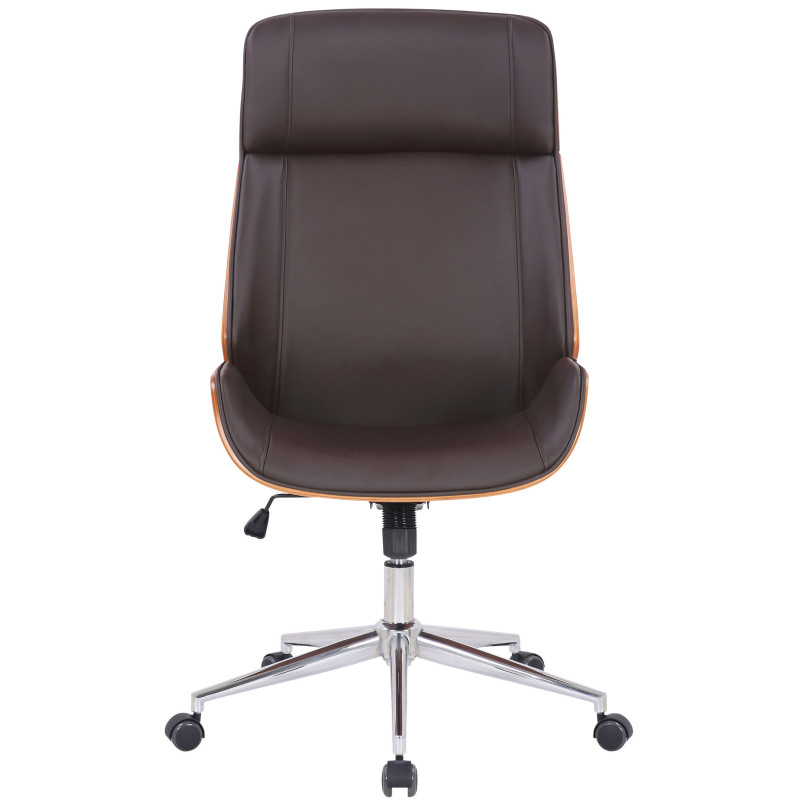 Chaise de bureau Varel en cuir artificiel noyer/marron