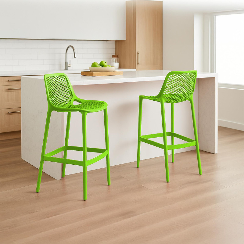 Lot de 2 tabourets de bar Air, verts