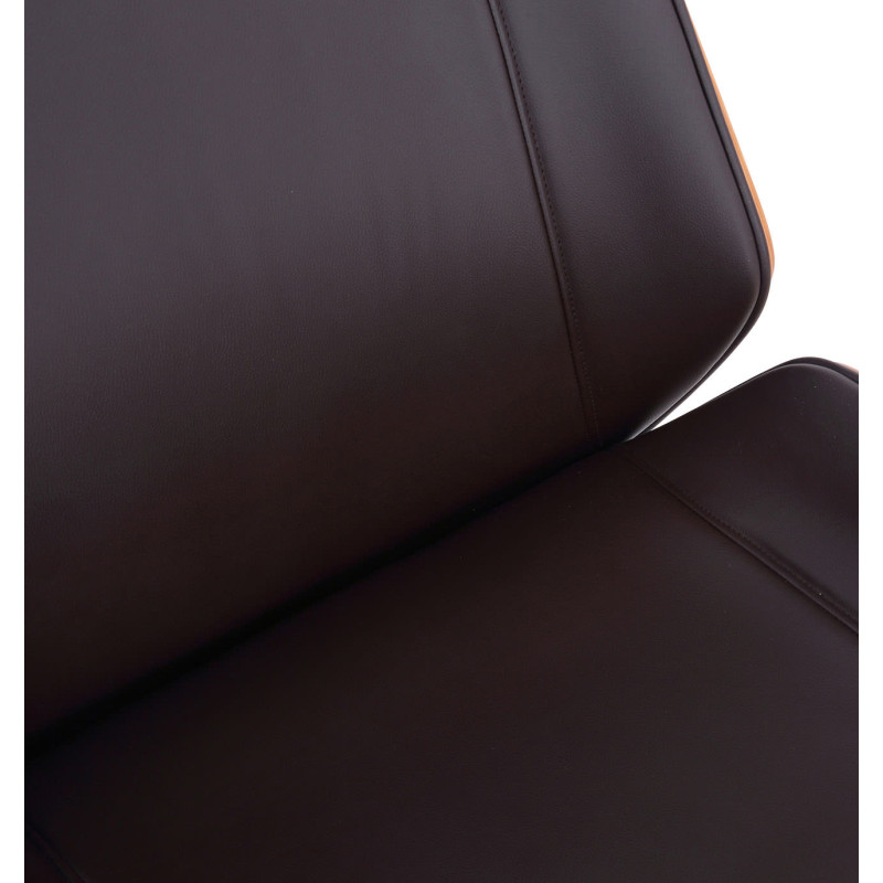 Chaise de bureau Varel en cuir artificiel noyer/marron