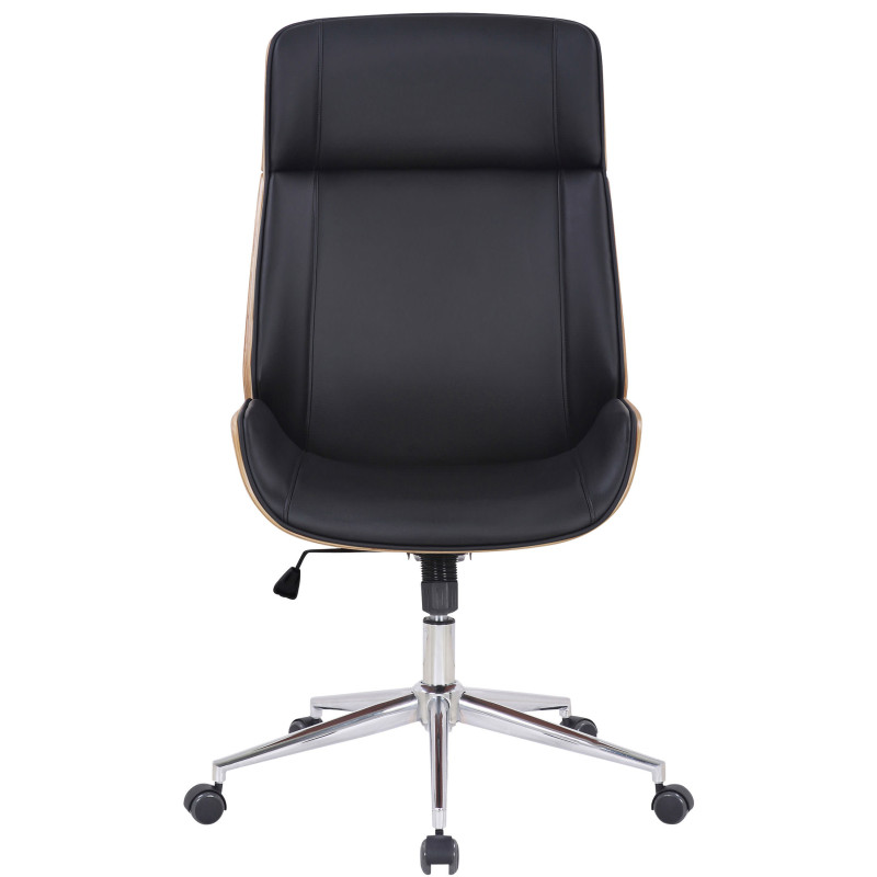 Chaise de bureau Varel en cuir artificiel naturel/noir