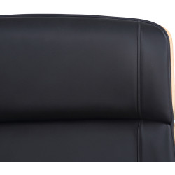 Chaise de bureau Varel en cuir artificiel naturel/noir