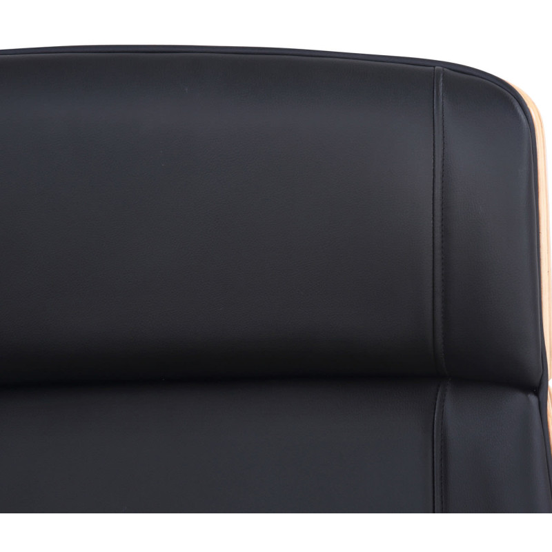Chaise de bureau Varel en cuir artificiel naturel/noir