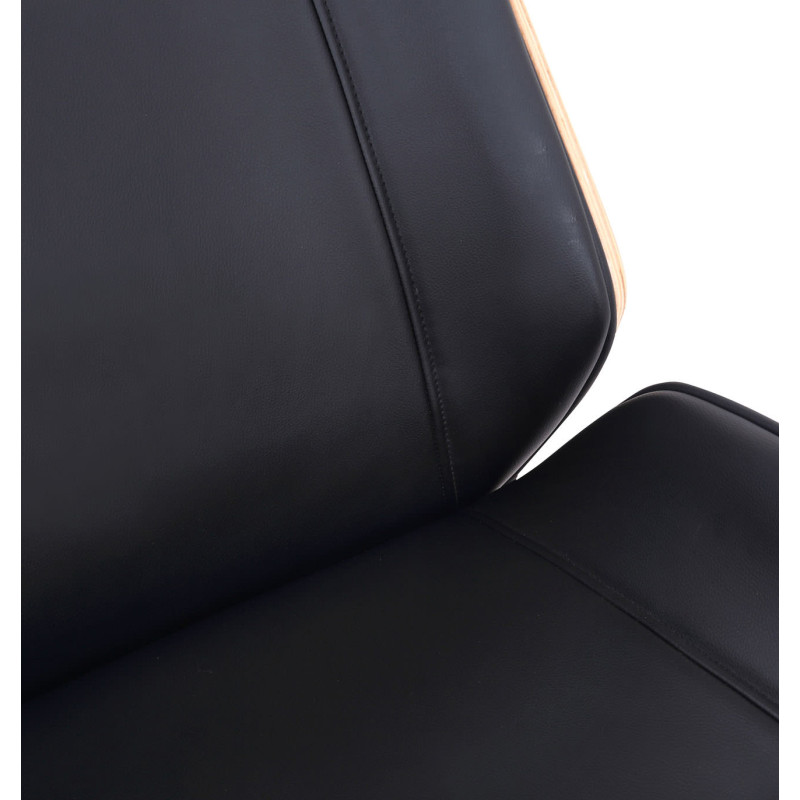 Chaise de bureau Varel en cuir artificiel naturel/noir