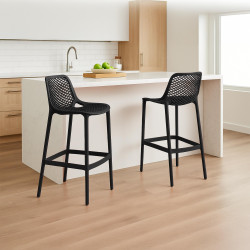 Lot de 2 tabourets de bar Air, noirs