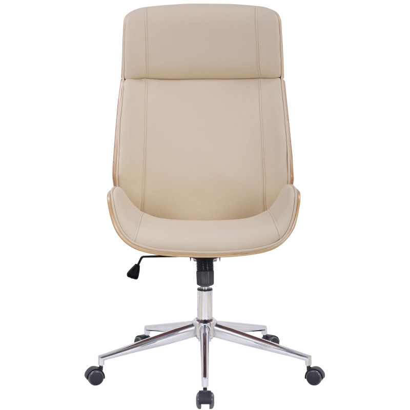 Chaise de bureau Varel en cuir artificiel nature/crème