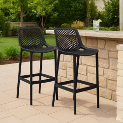 Set di 2 sgabelli da bar Air, neri