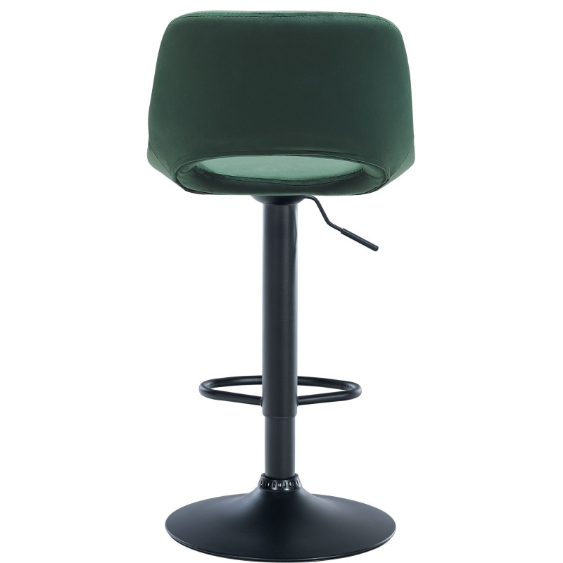 Lot de 2 tabourets de bar en velours Camden, noir et vert