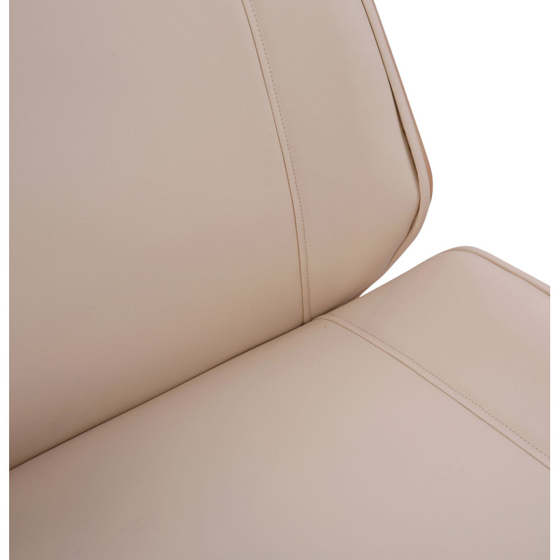 Chaise de bureau Varel en cuir artificiel nature/crème