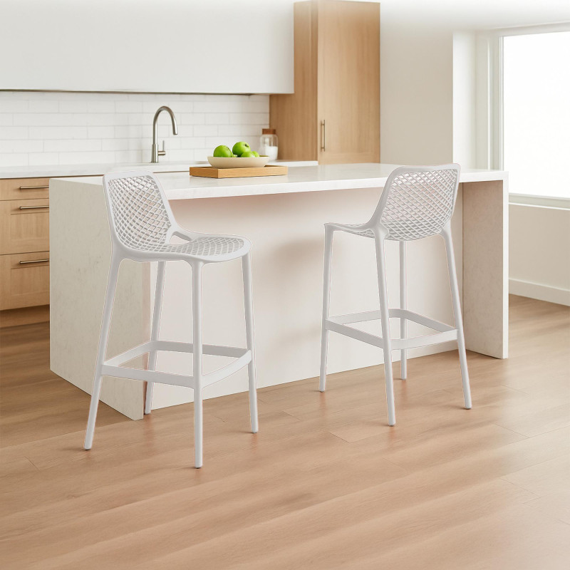Lot de 2 tabourets de bar Air blancs