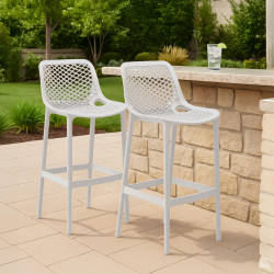 Juego de 2 taburetes de bar blancos Air
