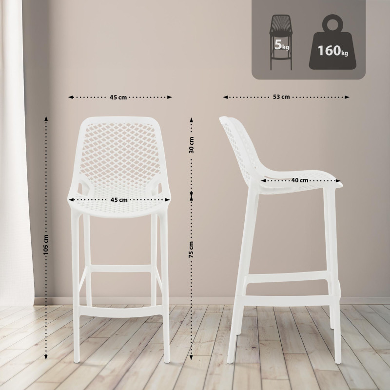 Conjunto de 2 banquetas de bar Air brancas