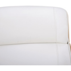 Chaise de bureau Varel en cuir artificiel naturel/blanc