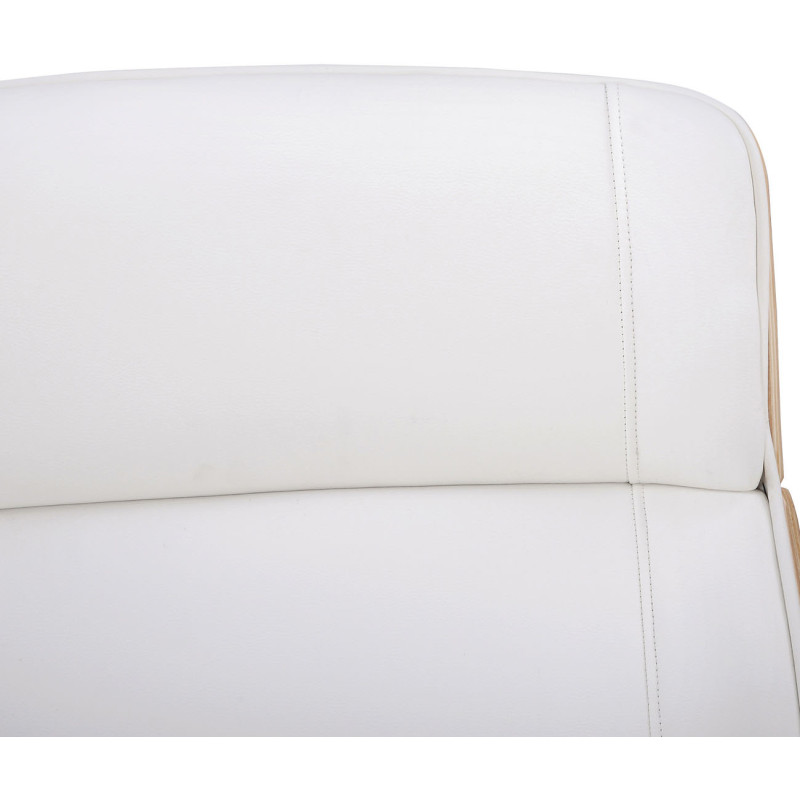 Chaise de bureau Varel en cuir artificiel naturel/blanc