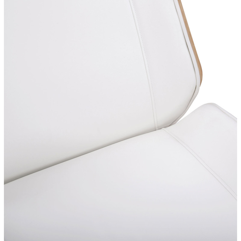 Chaise de bureau Varel en cuir artificiel naturel/blanc