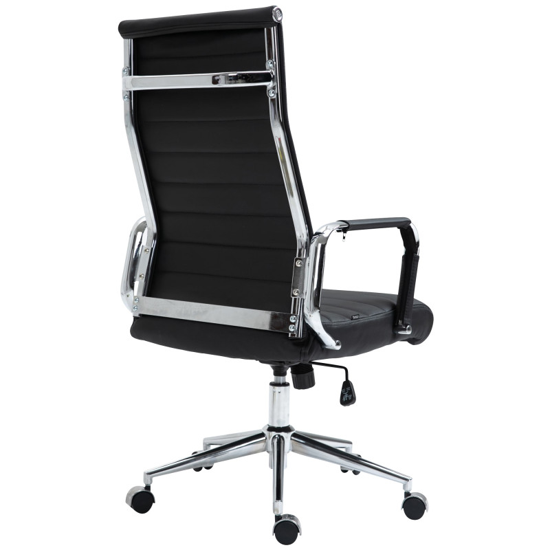 Chaise de bureau Columbus en cuir véritable noir