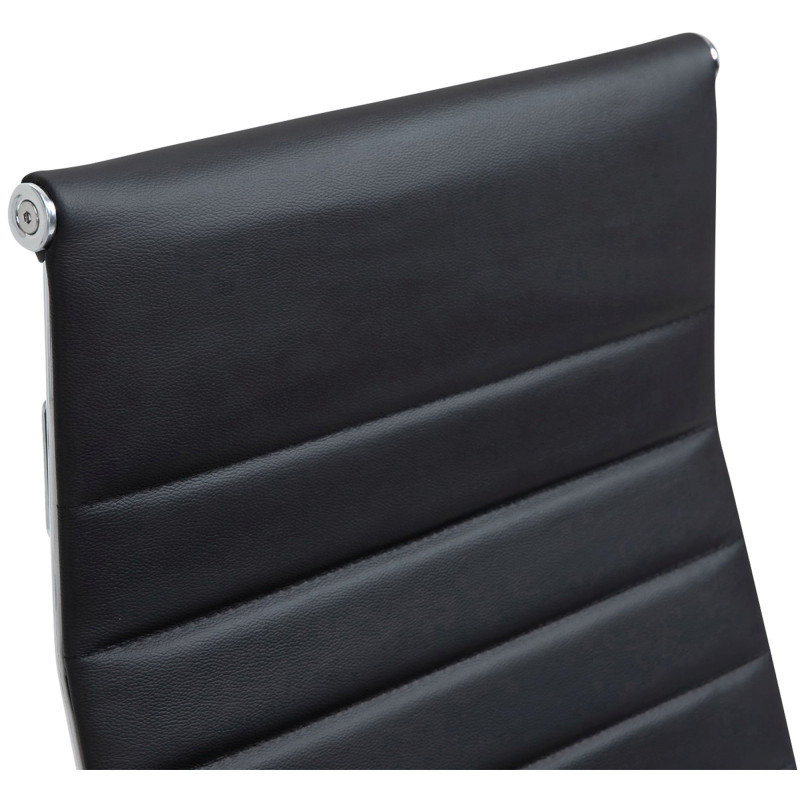 Chaise de bureau Columbus en cuir véritable noir