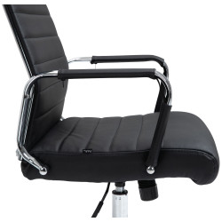 Chaise de bureau Columbus en cuir véritable noir