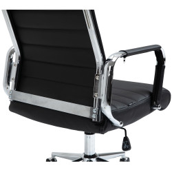 Chaise de bureau Columbus en cuir véritable noir