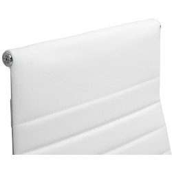 Chaise de bureau Columbus en cuir véritable blanc