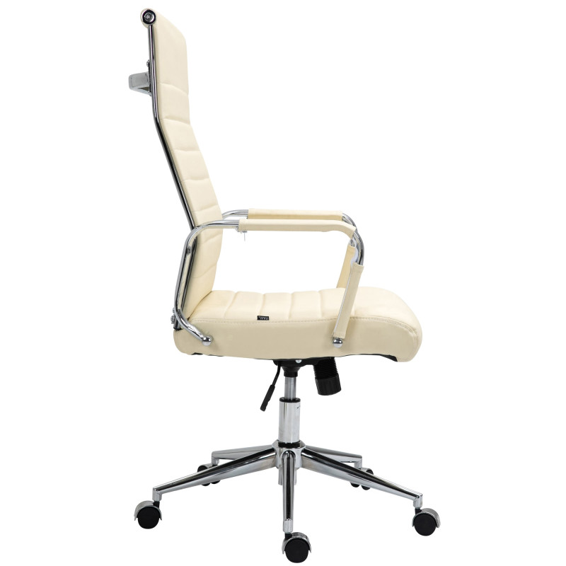 Chaise de bureau Columbus en cuir véritable crème